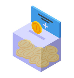 Charity Money Box Icon Isometric Aid