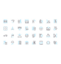 Digital Workforce Linear Icons Set Automation