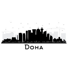 Doha qatar city skyline silhouette Royalty Free Vector Image