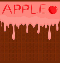 On Theme Falling Runny Apples Drip At Sugary