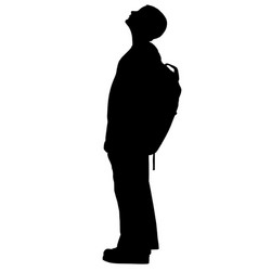 Silhouette Of A Guy Looking Up