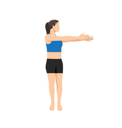 Woman Doing Standing Spinal Twist Pose L