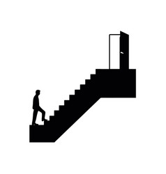 Man Going Up The Stairs Success Concept Isolated