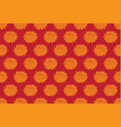 Orange Chrysanthemum Flower On Red Background