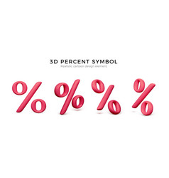 Set Of Red Percent Icon Render Of 3d Percentage