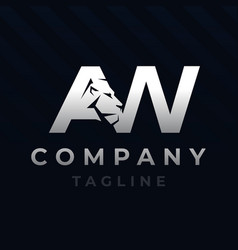 Letter Aw Lion Head Initial Logo Design