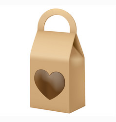 Paper Bag With Heart Shaped Window Realistic