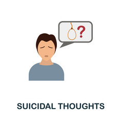 Suicidal Thoughts Flat Icon Colored Element Sign