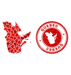 Valentine Mosaic Quebec Province Map And Grunge