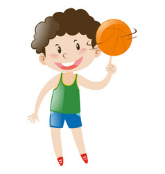 Boy Spinning Basketball On Finger