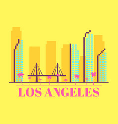 Los Angeles Landscape In Vintage Style Cityscape