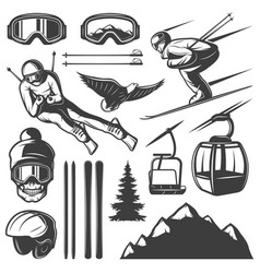 Nordic Skiing Elements Set