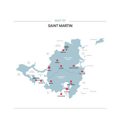 Saint Martin Map With Red Pin