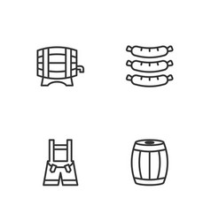 Set Line Wooden Barrel Lederhosen On Rack And