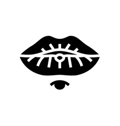 Lip Piercing Fashion Beauty Glyph Icon