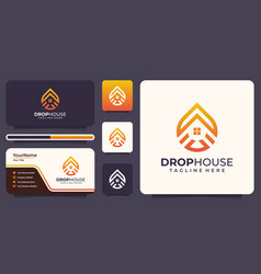 Luxury Drop And House Logo Icon