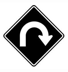 Return Signal Hairpin Curve To Right Sign