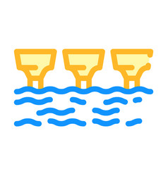 Sea Electric Tidal Power Plant Color Icon