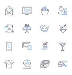 Thrift Store Line Icons Collection Vintage