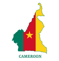 Cameroon National Flag Map