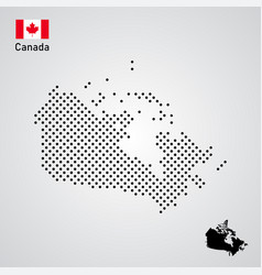 Canada Map Silhouette Halftone Style