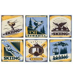 Nordic Skiing Posters Set