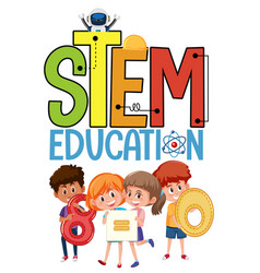 Stem Education With Different Kids Isolated