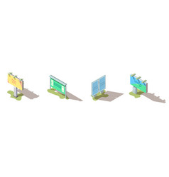 Outdoor Advertising Billboard Isometric Set