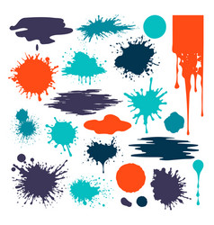 Set Color Blot Different Forms Liquid Splat