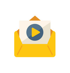 Video Course Mail Icon Flat Distance Study