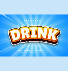 Drink Text Effect Cartoon Style