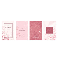 Floral Cards Flower Design Background Hand Drawn