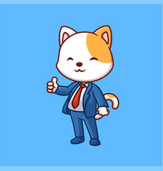 Manager White Cat Cute Cartoon