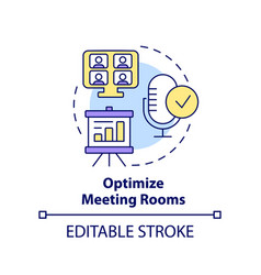 Optimize Meeting Rooms Concept Icon