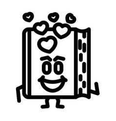 School Book Character Line Icon