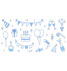 Birthday Doodle Icon Element Hand Drawn Sketch