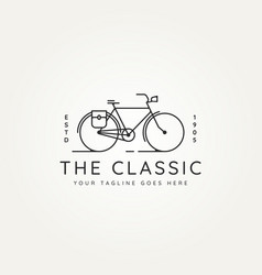 Classic Bike Postman Minimalist Line Art Icon Logo