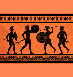 Greek Mural Sparta Warriors Athens Mythology