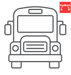 School Bus Line Icon