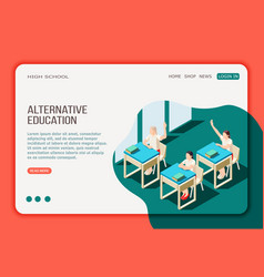 Alternative Education Isometric Web Page