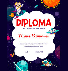 Astronaut Kids Diploma Spaceman Rocket Planets