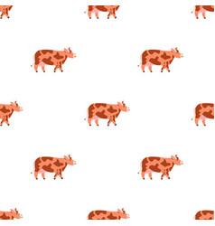 Children S Seamless Pattern With A Cow On White