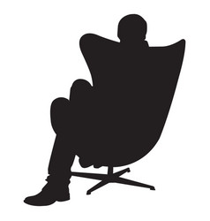 Man Sitting On Modern Chair Silhouette