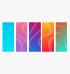 Set Of Modern Gradient Backgrounds With Wave Line