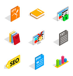 Government Official Icons Set Isometric Style