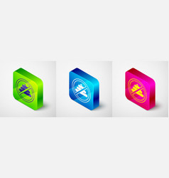 Isometric No Shit Icon Isolated On Grey Background