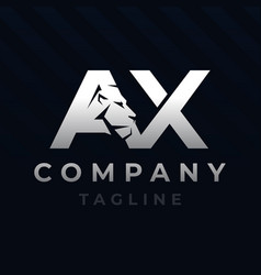 Letter Ax Lion Head Initial Logo Design