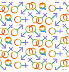 Gay Pride Seamless Pattern In Rainbow Color