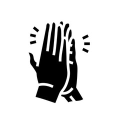 High Five Hands Glyph Icon