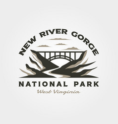 New River Gorge Travel Logo Design With Bridge